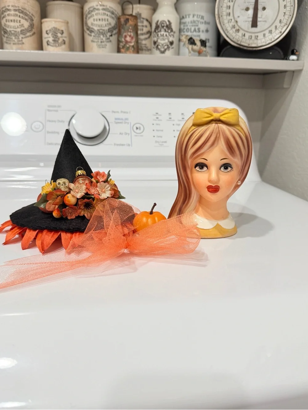 OOAK Fall Teen Witch Head Vase made by Me!